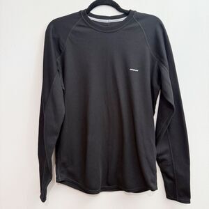 Patagonia Mens Medium Capilene Midweight Baselayer Crew LS Black Polartec Shirt